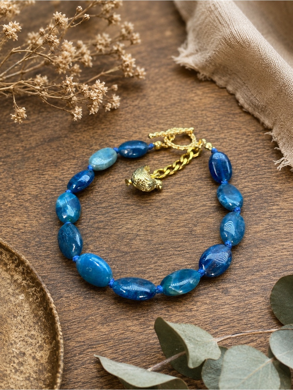 Apatite hand knotted bracelet Aprilsplace 7 inch